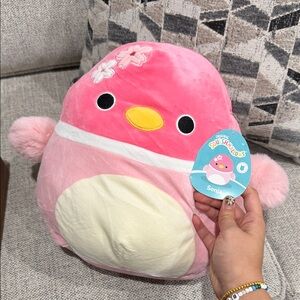 Squishmallows Pink and Cream Bird Plush